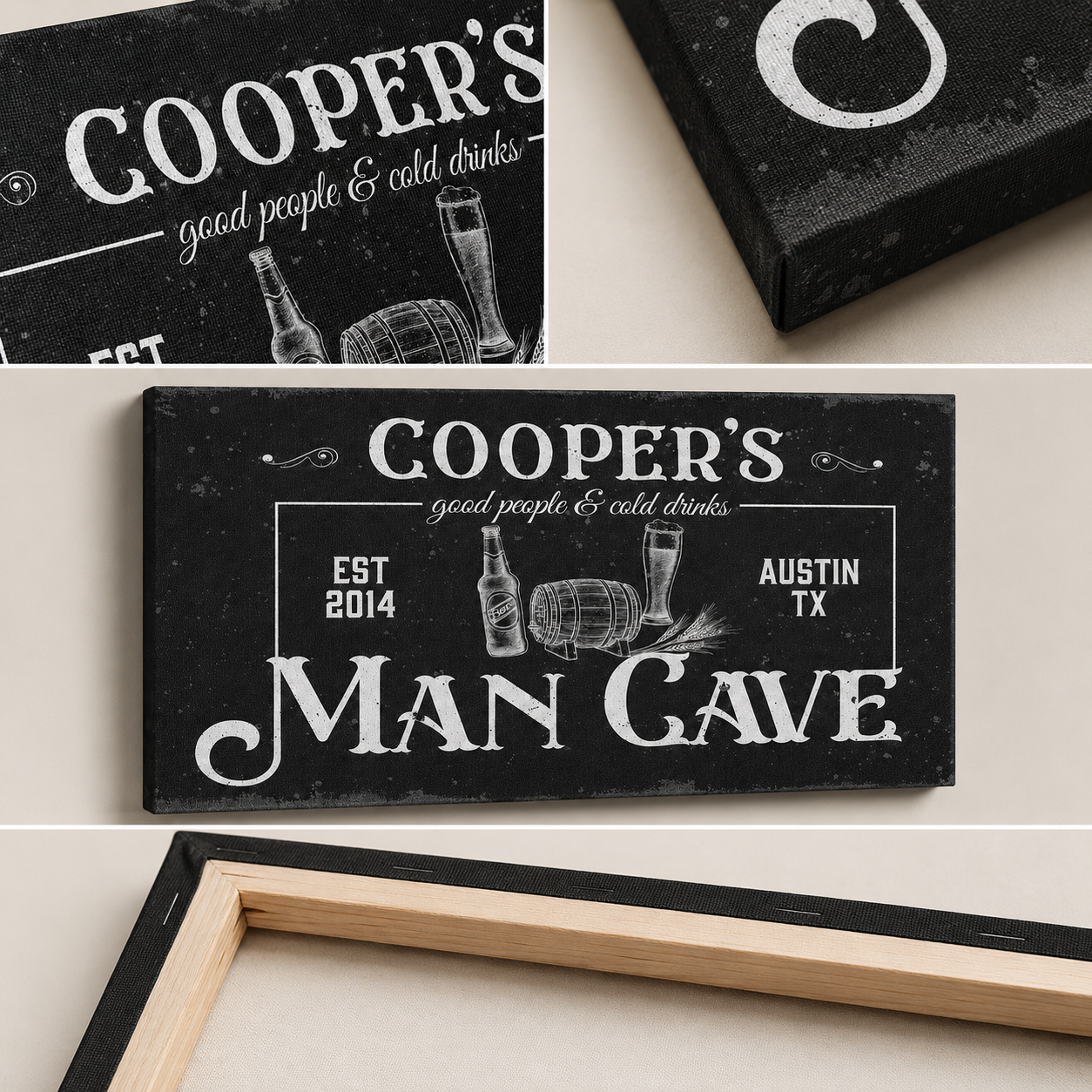 Man Cave Canvas Sign