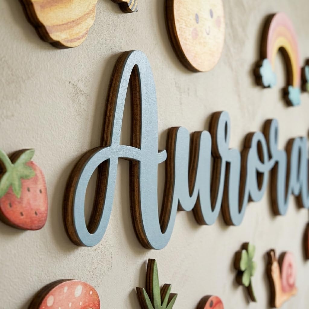 Rainbow Nursery Name Sign, personalized design, view 5
