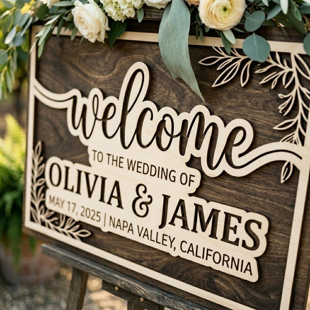 Southern Botanical Wedding Welcome Sign