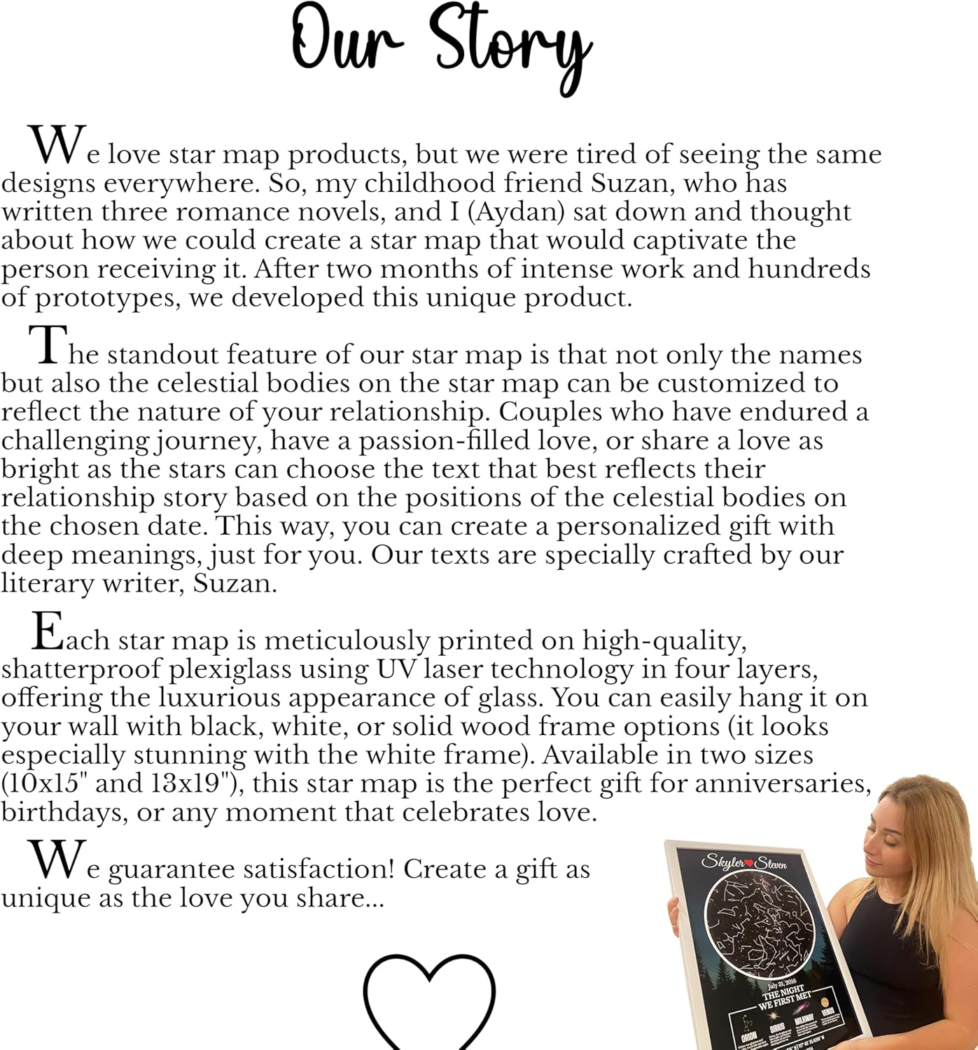 Star Map Glass Art - Custom Date & Location, Anniversary Gift