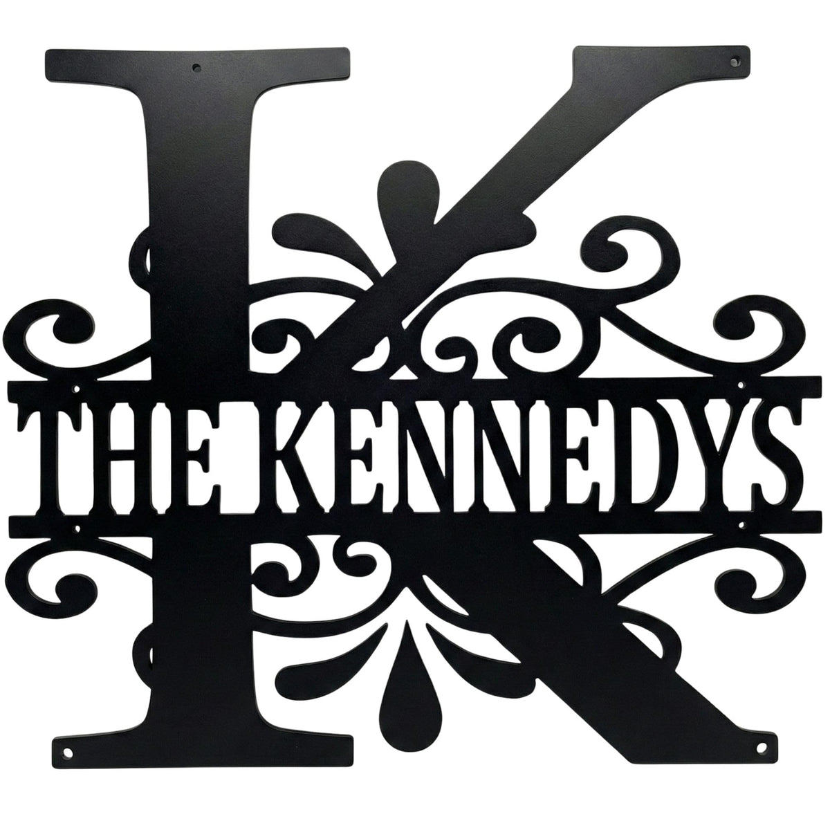 Modern symmetrical monogram , custom steel name sign