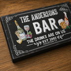 Bar canvas print tabletop detail – 25x50 personalized wall art