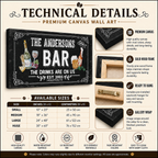 Premium bar canvas wall art – technical details and size guide