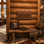 Western Leather Family Name Sign