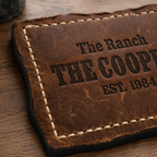 Western Leather Family Name Sign