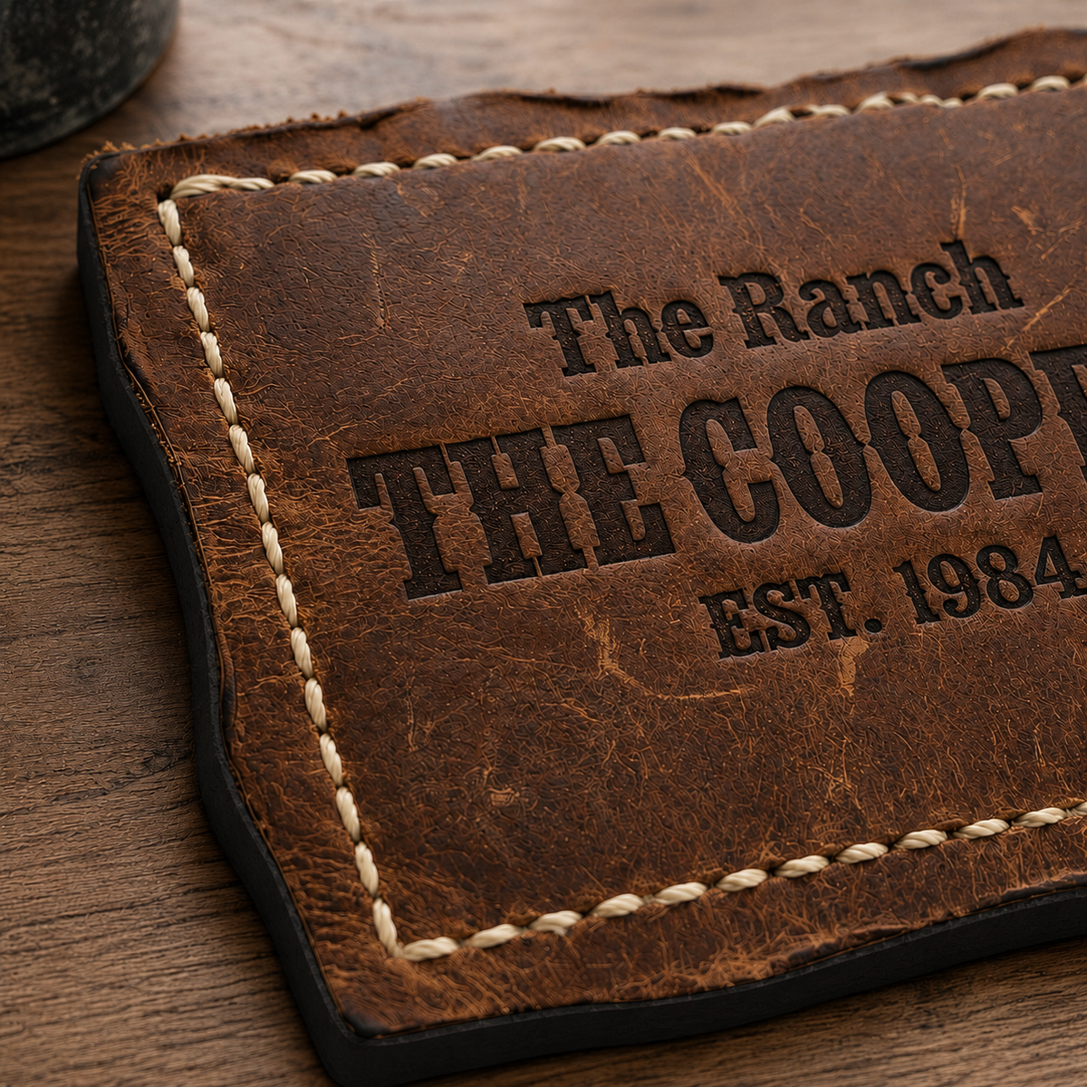 Western Leather Family Name Sign