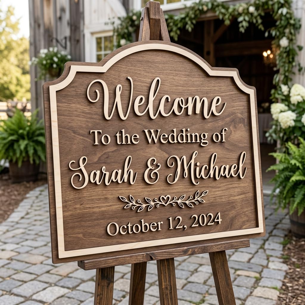 Timeless Arch Wedding Welcome Sign