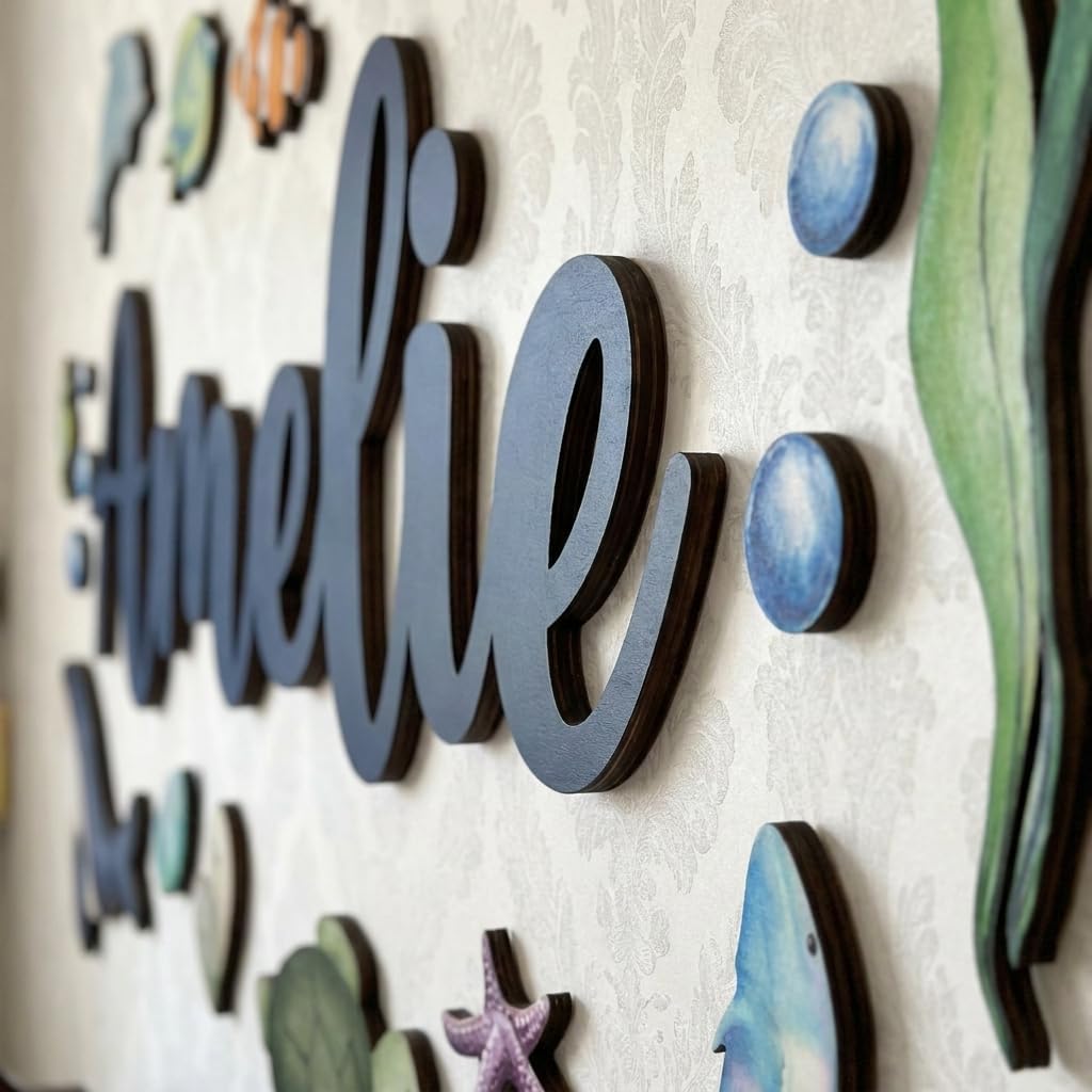Under the Sea Nursery Name Sign, personalized design, view 4