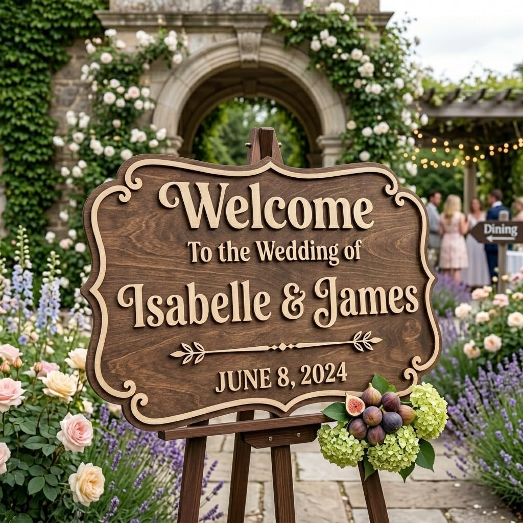 Vintage Estate Wedding Welcome Sign
