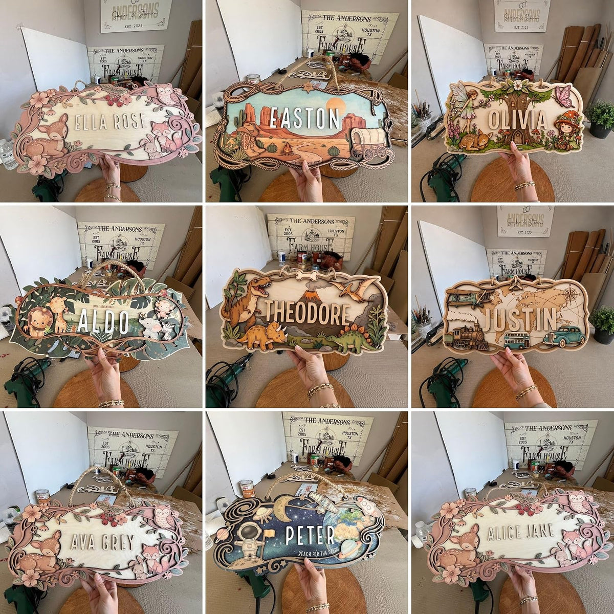 Western Nursery Name Sign, personalized design, view 8