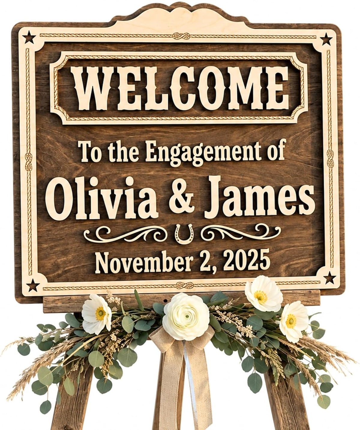 Western Romance Wedding Welcome Sign