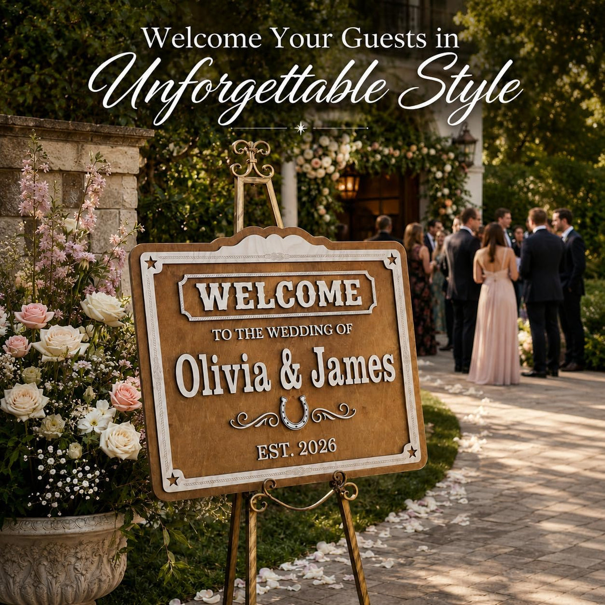 Western Romance Wedding Welcome Sign