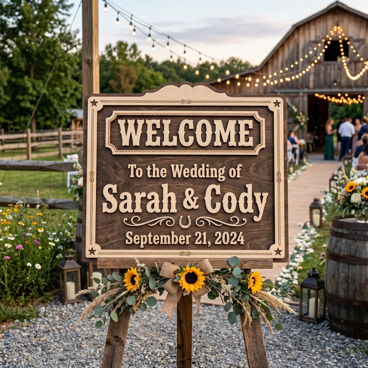 Western Romance Wedding Welcome Sign