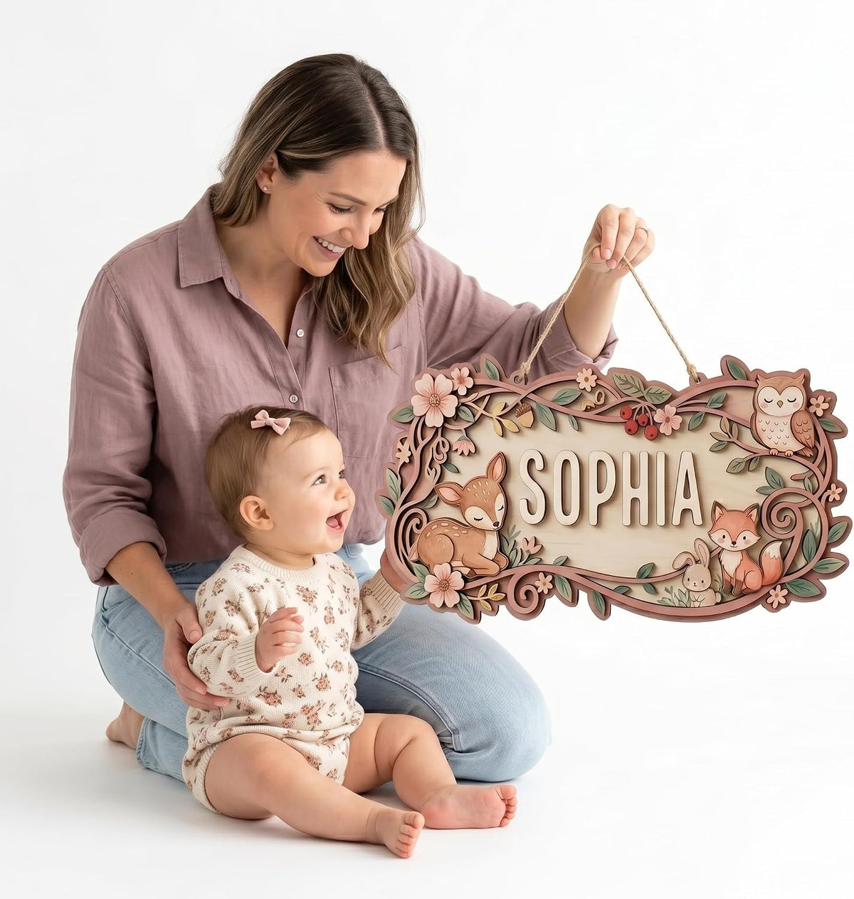 Woodland Nursery Name Sign, personalized design, view 7